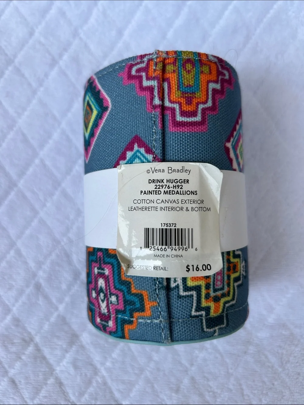 Vera Bradley Blue Multicolor Patterned Drink Hugger